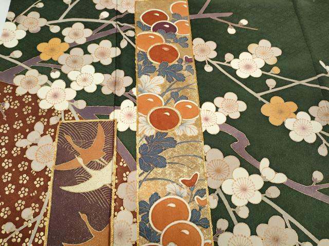 平和屋着物●訪問着 作家物 駒刺繍 短冊飛鶴花文 金彩 正絹 逸品 CABG5535ut