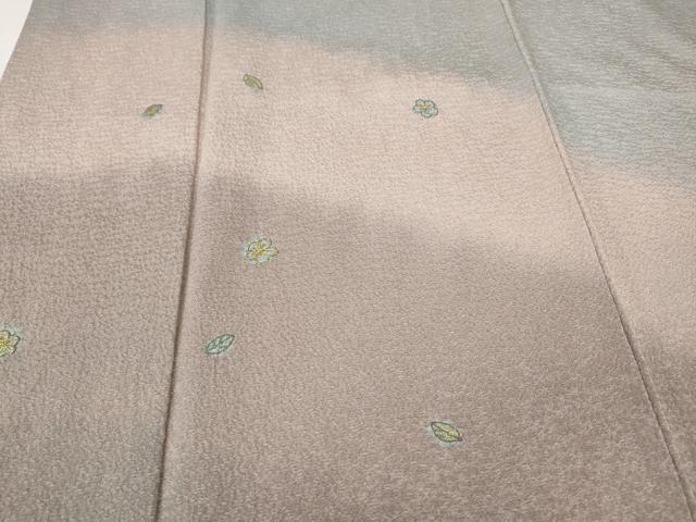 平和屋着物●訪問着 作家物 刺繍 霞舞花文 暈し染め 金糸 正絹 逸品 CABG5537ut