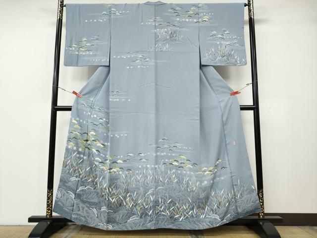 平和屋着物●訪問着 作家物 立波草花文 暈し染め 金彩 まるやま扱い 正絹 逸品 CABG5542ut