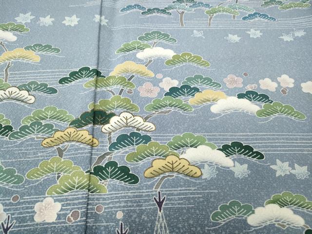 平和屋着物●訪問着 作家物 立波草花文 暈し染め 金彩 まるやま扱い 正絹 逸品 CABG5542ut