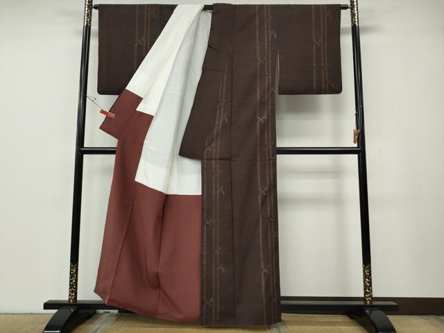 平和屋着物●本場結城紬 重要無形文化財 100亀甲 吉祥間道 正絹 逸品 CABG5544ut