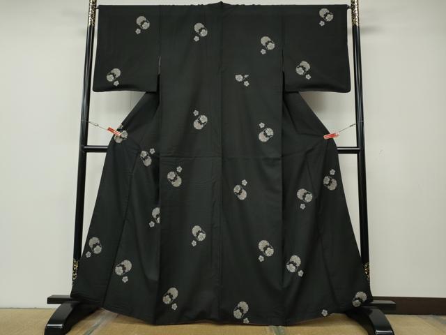平和屋着物●本場大島紬 9マルキ 地空き 雪輪捻梅文 正絹 逸品 CABG5547ut