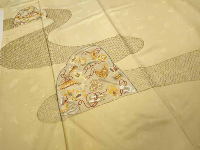 平和屋着物●訪問着 総刺繍 流水宝尽くし文 暈し染め 正絹 逸品 CABG5556ut