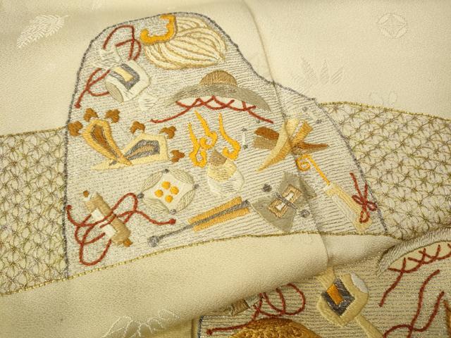 平和屋着物●訪問着 総刺繍 流水宝尽くし文 暈し染め 正絹 逸品 CABG5556ut