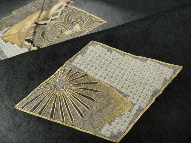 平和屋着物●訪問着 駒刺繍 松皮菱吉祥文 暈し染め 正絹 逸品 CABG5557ut