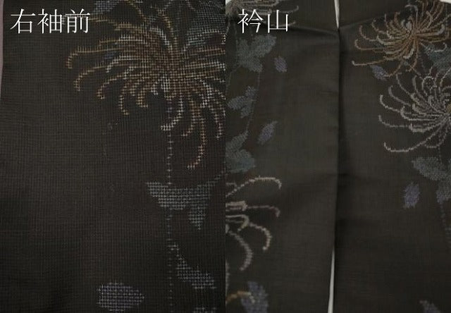 平和屋着物●本場大島紬 9マルキ 乱菊 間道 京都きもの友禅扱い 正絹 逸品 CABG5566ut
