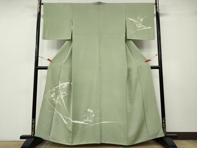 平和屋着物●訪問着 刺繍 草花文 金彩 正絹 逸品 CABG5570ut