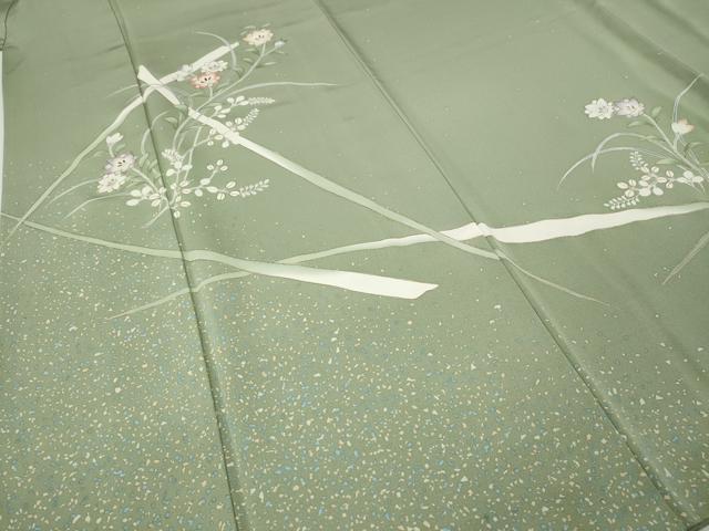平和屋着物●訪問着 刺繍 草花文 金彩 正絹 逸品 CABG5570ut