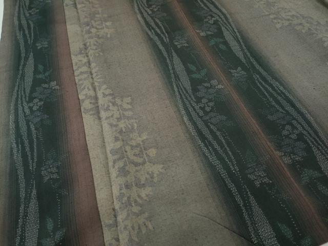 平和屋着物●結城紬 奥順 はたおり娘 100亀甲 草花間道 シルエット やまと誂製 証紙付き 正絹 逸品 CABG5575ut