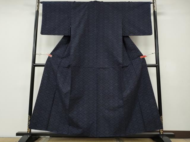 平和屋着物●結城紬 80亀甲 菱花文 正絹 逸品 未使用 CABG5578ut