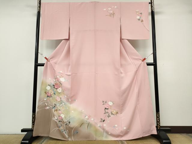 平和屋着物●訪問着 枝花文 暈し染め 金彩 正絹 逸品 CABG5587ut