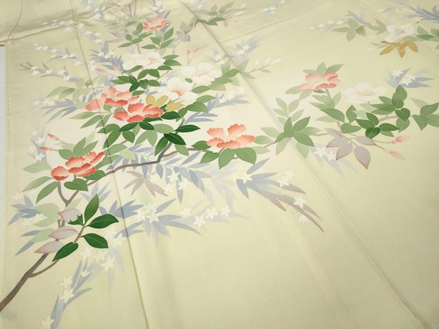 平和屋着物●本加賀友禅作家 成竹登茂男 訪問着 枝花文 正絹 逸品 未使用 CABG5589ut