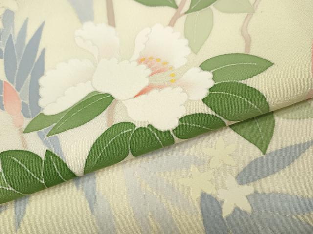平和屋着物●本加賀友禅作家 成竹登茂男 訪問着 枝花文 正絹 逸品 未使用 CABG5589ut