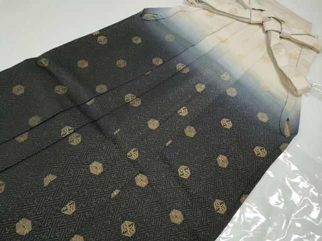平和屋着物●男性 行灯袴 紗綾形双鶴亀甲文 金通し地 袋付き CABG5592ut