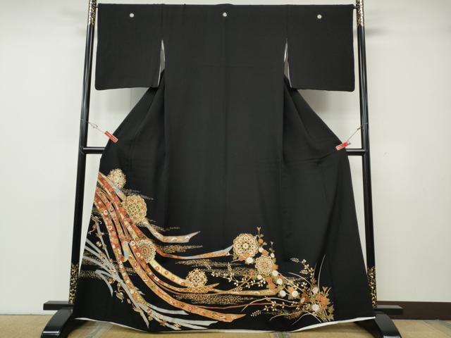 平和屋着物●豪華黒留袖 駒刺繍 熨斗正倉院宝尽くし花文 金彩 正絹 逸品 CABG5598ut