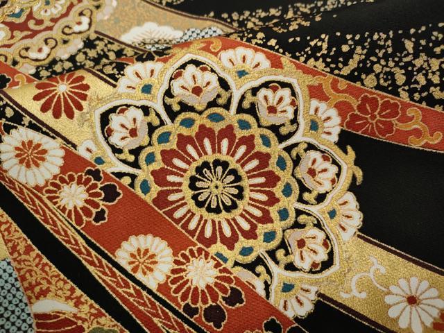 平和屋着物●豪華黒留袖 駒刺繍 熨斗正倉院宝尽くし花文 金彩 正絹 逸品 CABG5598ut