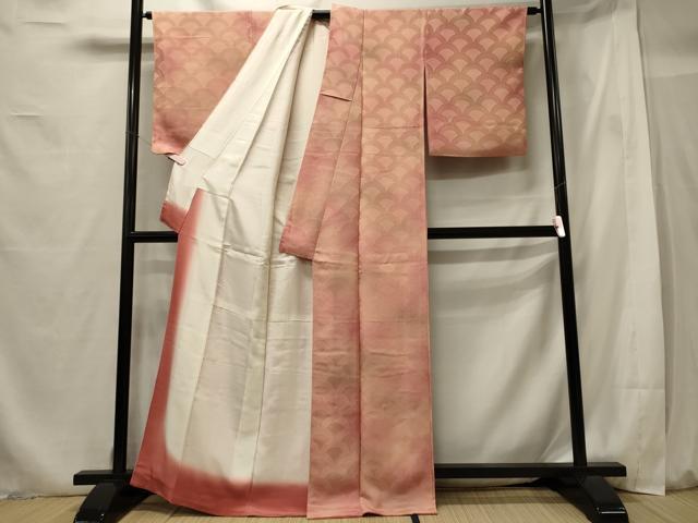 平和屋着物■上質な小紋 青海波地紋 暈し染め 正絹 逸品 CABG5601oy