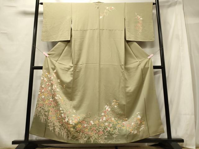 平和屋着物■訪問着 草花文 暈し染め 金彩 正絹 逸品 CABG5607oy