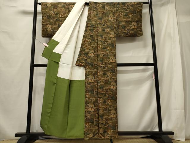 平和屋着物■上質な小紋 色紙草花文 正絹 逸品 CABG5610oy