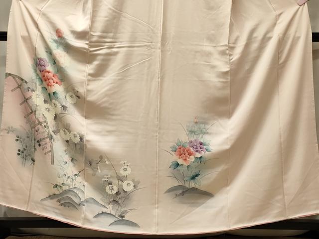 平和屋着物■訪問着 手描き 籬草花文 暈し染め 正絹 逸品 CABG5631oy