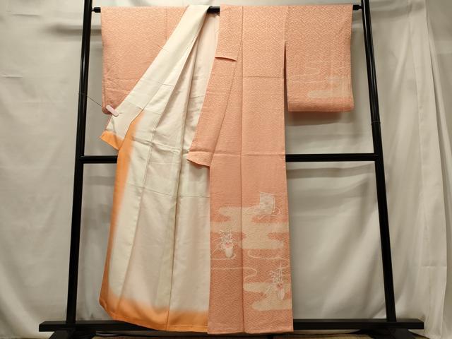 平和屋着物■訪問着 絞り 刺繍 几帳飾花文 正絹 逸品 CABG5637oy
