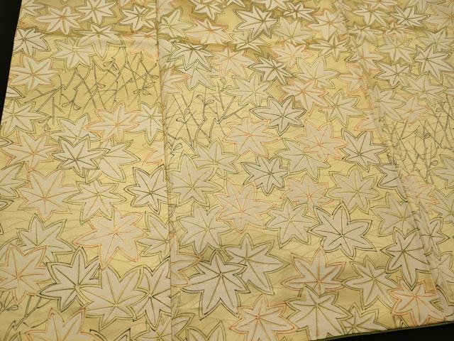 平和屋着物■上質な小紋 楓文 正絹 逸品 未使用 CABG5679oy