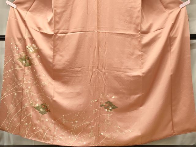 平和屋着物■訪問着 刺繍 松皮菱草花文 金彩 正絹 逸品 CABG5681oy