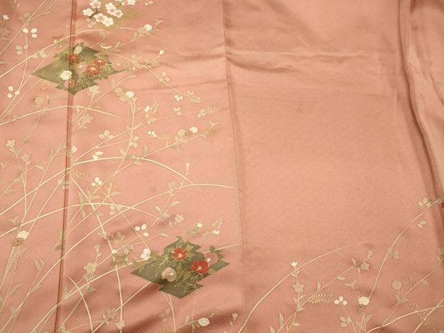 平和屋着物■訪問着 刺繍 松皮菱草花文 金彩 正絹 逸品 CABG5681oy