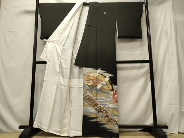 平和屋着物■豪華黒留袖 駒刺繍 衣の年輪 暈し染め 金彩 正絹 逸品 CABG5720oy