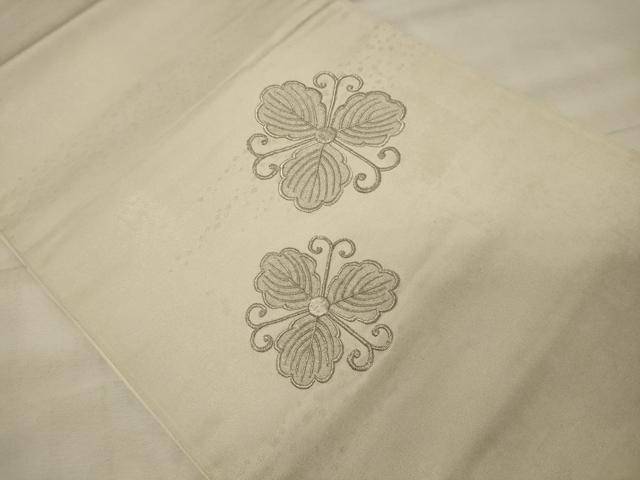 平和屋着物◎太鼓柄袋帯 刺繍 舞花文 銀糸 正絹 逸品 CABG5767oy