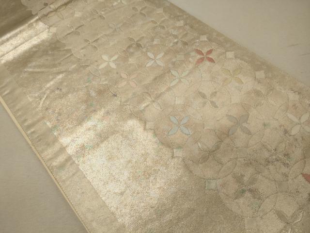 平和屋着物◎六通柄袋帯 七宝繋ぎ 金糸 正絹 逸品 CABG5804oy
