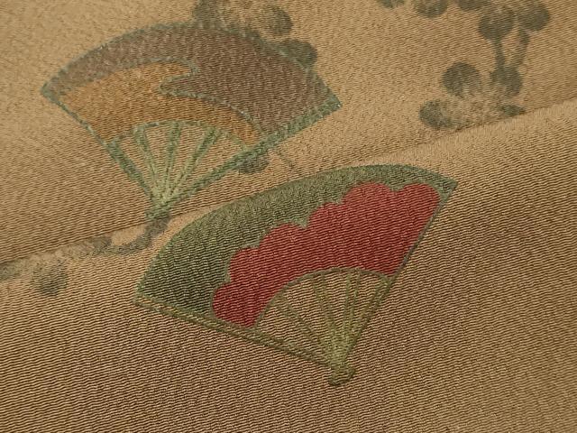 平和屋着物■訪問着 扇面枝花丸文 正絹 逸品 CABG5898oy