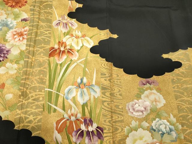平和屋着物■豪華黒留袖 刺繍 雲取り草花文 金彩 高島屋扱い 正絹 逸品 CABG5909oy