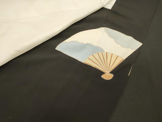 平和屋着物■豪華黒留袖 駒刺繍 扇面吉祥花文 金彩 高島屋扱い 正絹 逸品 CABG5910oy