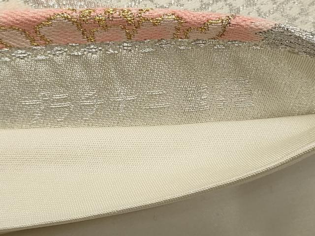 平和屋着物◎六通柄袋帯 新華錦 プラチナ二重箔 鴛鴦花松文 金銀糸 正絹 逸品 CABG5944oy