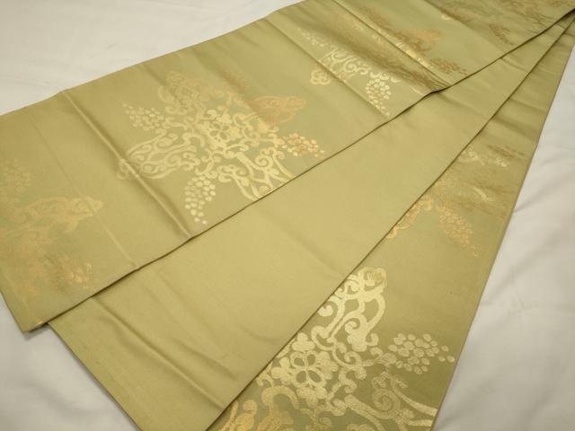 平和屋着物◎六通柄袋帯 葡萄蔦の葉文 金糸 正絹 逸品 CABG5954oy