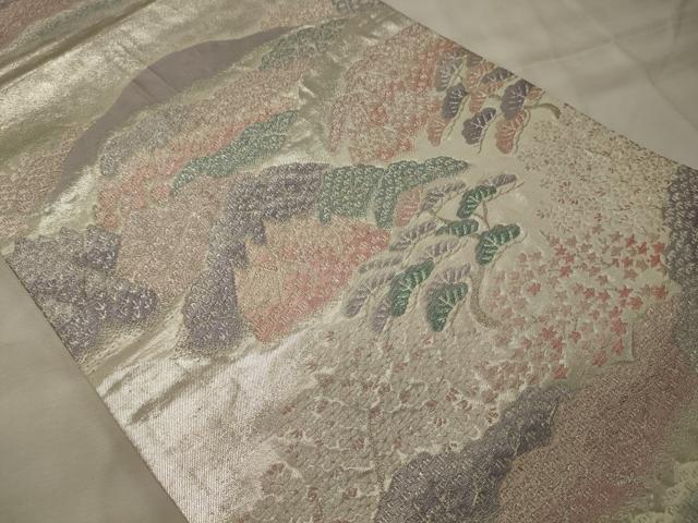 平和屋着物◎六通柄袋帯 大原乃里 銀糸 正絹 逸品 CABG6000oy