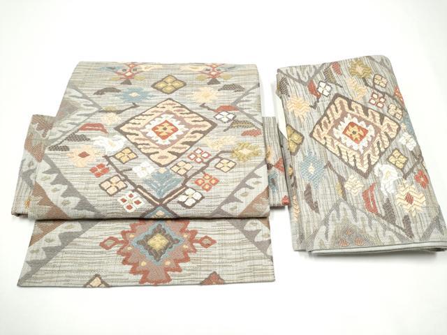 平和屋着物●つけ帯 唐織 動物花文 金糸 正絹 逸品 CABG6009hy