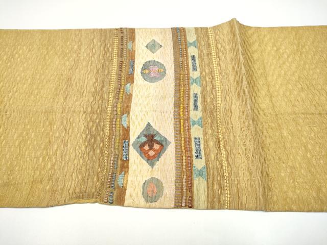 平和屋着物▽つけ帯 スリーシーズン 春夏秋 すくい織 横段花文 正絹 逸品 CABG6010hy