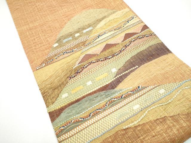平和屋着物▽太鼓柄袋帯 スリーシーズン 春夏秋 すくい織 遠山霞文 正絹 逸品 CABG6012hy
