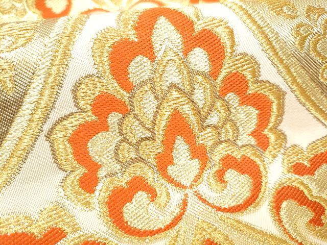 平和屋着物●西陣 川島織物 六通柄 本袋帯 七宝花文 金糸 正絹 逸品 CABG6019hy