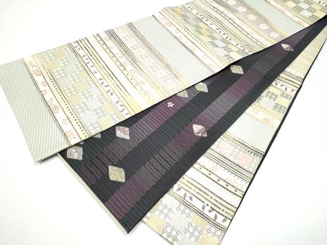 平和屋着物●両面 全通柄袋帯 横段花文 やまと誂製 正絹 逸品 CABG6024hy