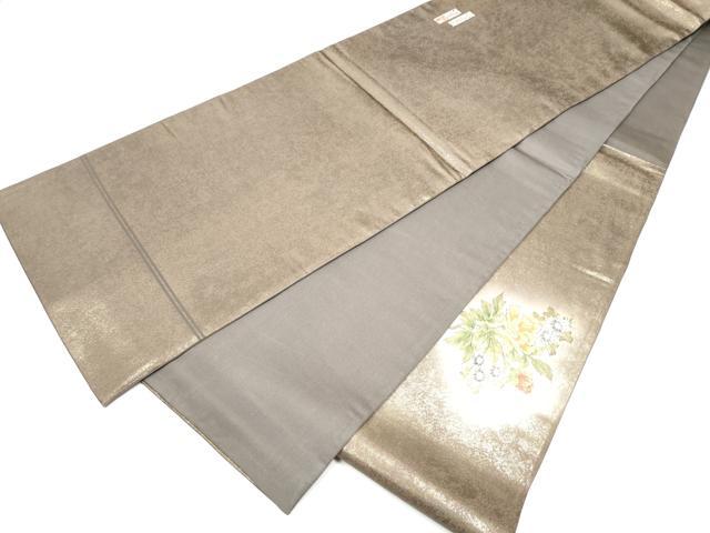平和屋着物●友禅師・京の名工・伝統工芸士・樽本伊勢蔵 太鼓柄袋帯 色紙重ね草花文 金銀彩 正絹 逸品 CABG6035hy