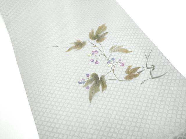 平和屋着物●太鼓柄袋帯 手描き 枝花文 正絹 逸品 CABG6038hy