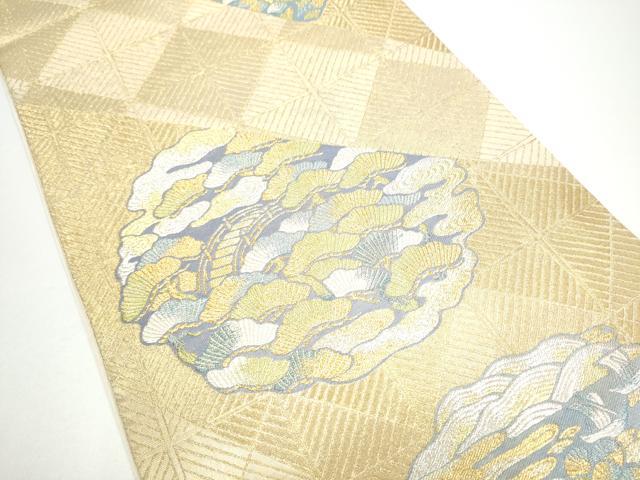 平和屋着物●西陣 川島織物 六通柄 本袋帯 渡橋浜松文 金銀糸 正絹 逸品 CABG6055hy
