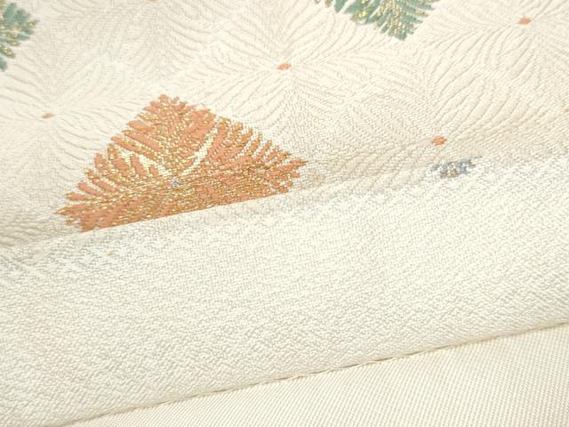 平和屋着物●西陣 織楽浅野 銀座もとじ 六通柄袋帯 唐織 菱松葉文 金糸 正絹 逸品 CABG6069hy