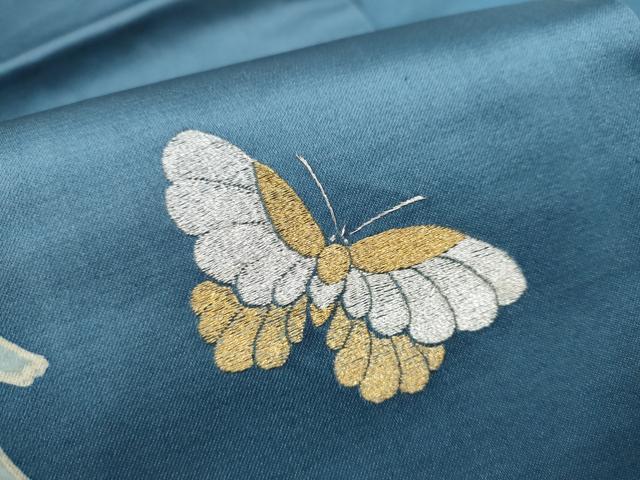 平和屋着物●アンティーク 大正ロマン 九寸名古屋帯 作家物 刺繍 寿地文 金銀糸 正絹 逸品 CABG6084hy