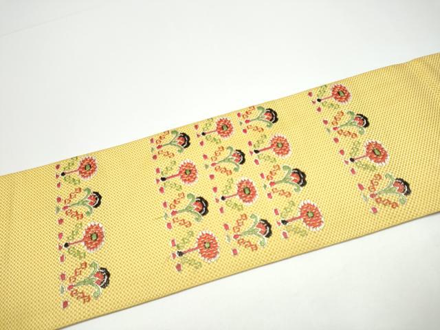 平和屋着物●九寸名古屋帯 唐織 草花文 金銀糸 正絹 逸品 CABG6095hy