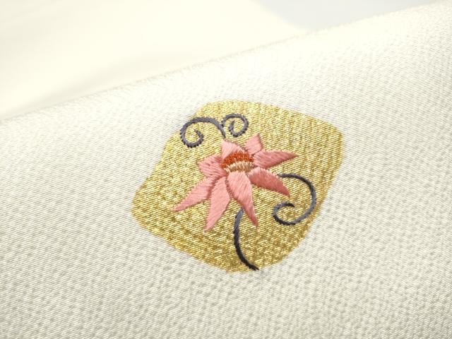 平和屋着物●中国三大刺繍 九寸開き名古屋帯 舞花文 金彩 正絹 逸品 CABG6113hy
