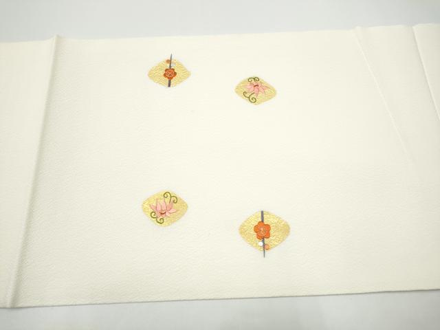 平和屋着物●中国三大刺繍 九寸開き名古屋帯 舞花文 金彩 正絹 逸品 CABG6113hy
